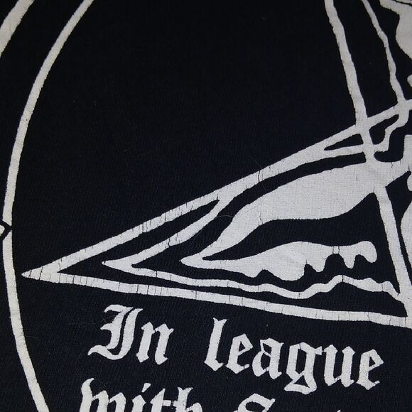 Vintage Venom " In League With Satan " Black Graphic T-Shirt - Picture 3 of 8
